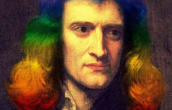 isaac newton rainbow hair square