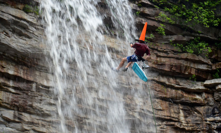 waterfall abseil