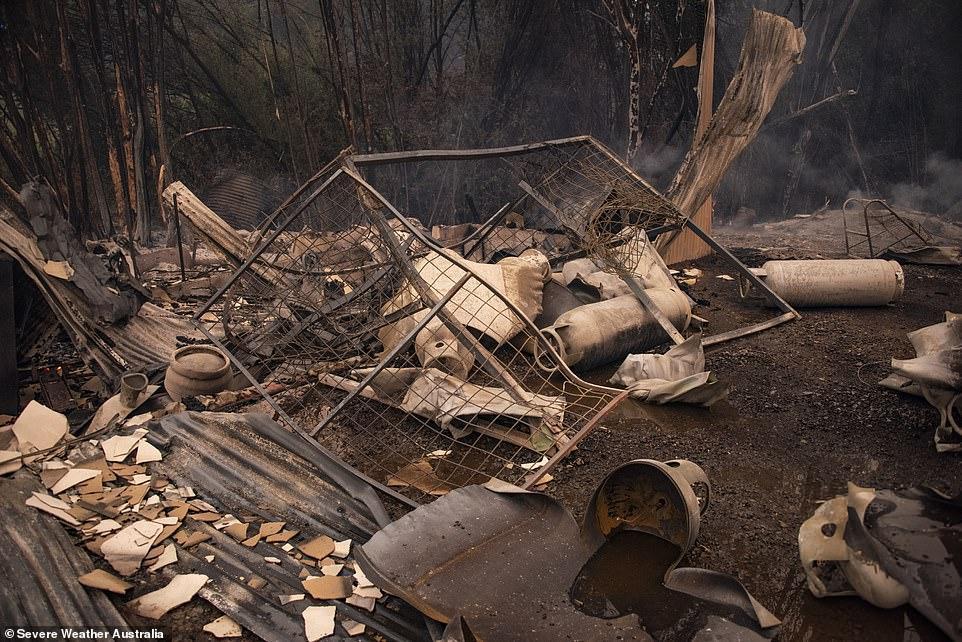 The fires ravaged the small coastal town of Batlow when they tore through on Saturday, destroying nearly everything in their path