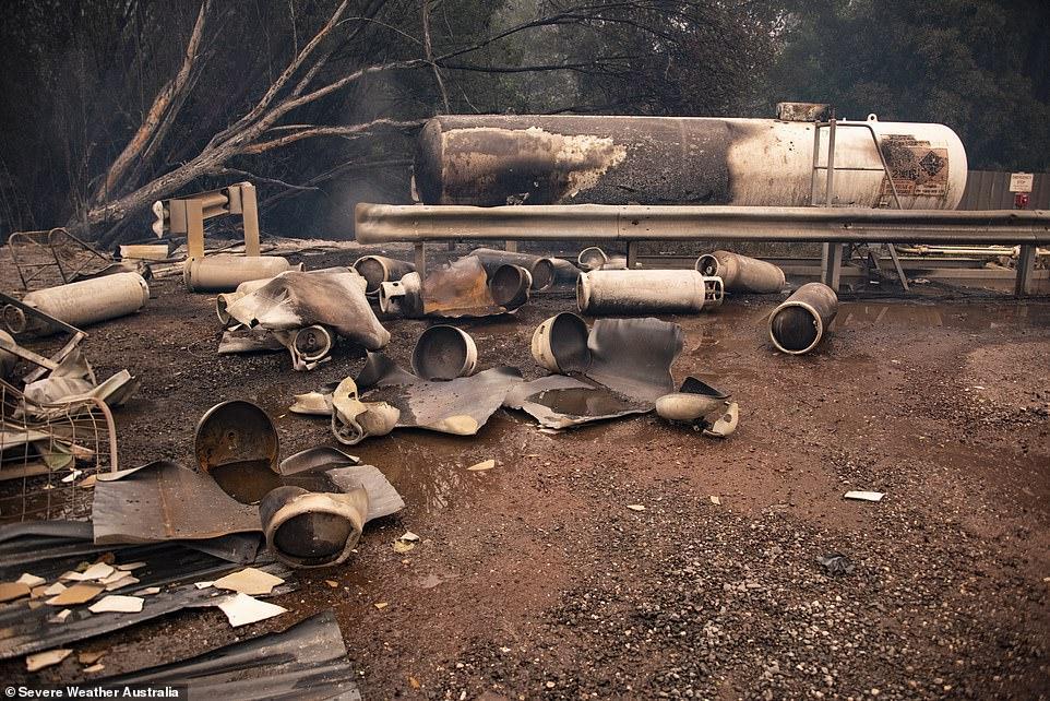 The fire completely scorched the path it travelled, leaving rubble in its place once it finally passed through on Saturday