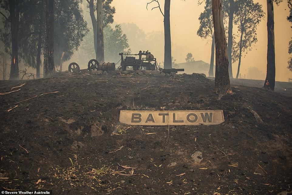 Much of the small town of Batlow near Canberra was decimated when the fire tore through, leaving in its wake scorched earth and destroyed structures