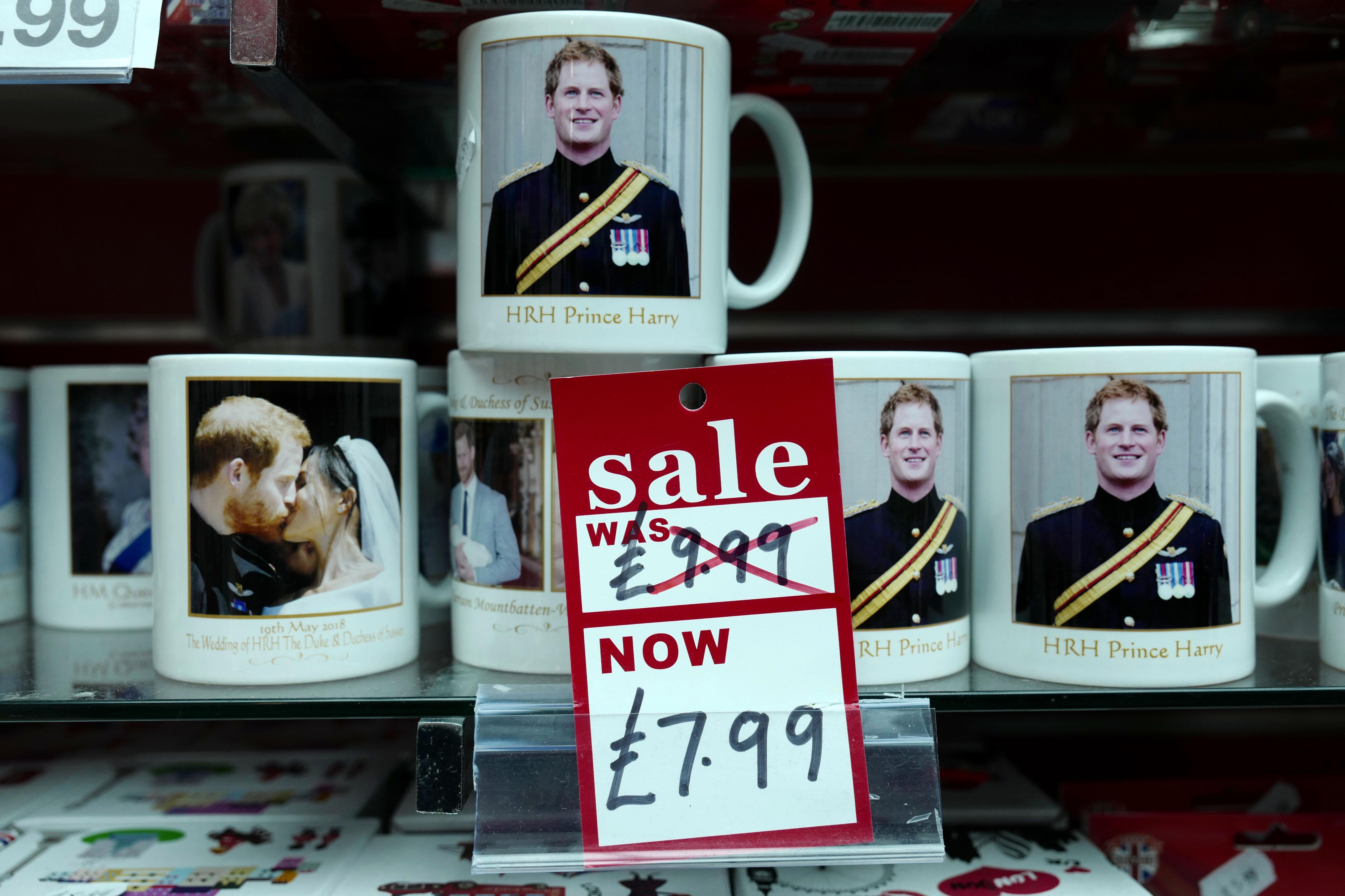  Mugs in shops near Windsor Castle have been slashed in price